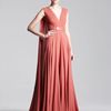 Elie Saab Capeback Georgette Gown in Pink (coral) - Lyst