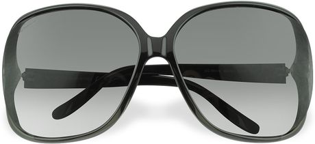 Gucci Heart Logo Plastic Frame Sunglasses in Black - Lyst
