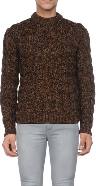 Prada Crewneck Sweater in Brown for Men | Lyst