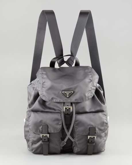 Prada Vela Nylon Backpack in Gray (medium gray) - Lyst
