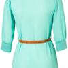Topshop Belted Sheer Top  in Blue (aqua) - Lyst