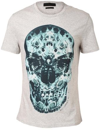 Alexander McQueen Cotton Tshirt with Death Head Moth Skull Motif - Lyst