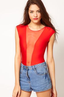 American Apparel Mesh Panel Body - Lyst