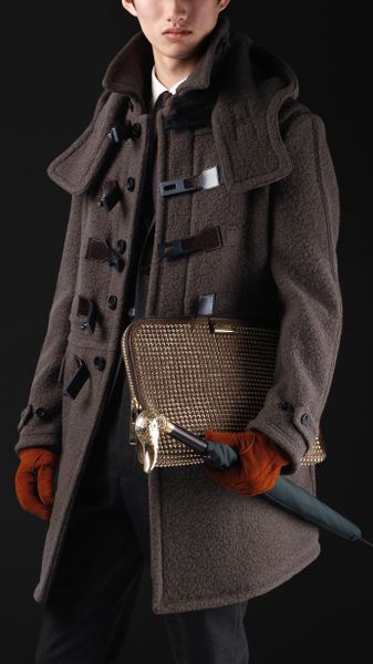Burberry Prorsum Luggage Lock Felted Duffle Coat in Brown for Men (pebble) - Lyst