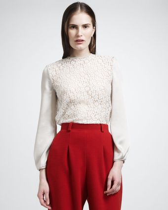 Chloé Floral Lace Blouse - Lyst