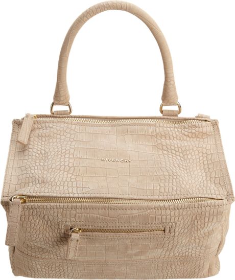 Givenchy Croc Stamped Medium Pandora Messenger in Beige (sand) - Lyst