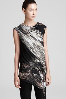Helmut Lang Helmut Lang Top Printed Soft Shroud Sleeveless - Lyst