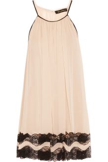 Jenny Packham Velvet and Lacetrimmed Silkchiffon Chemise - Lyst
