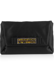 Lanvin Maitai Crystal Embellished Silk Satin Clutch - Lyst