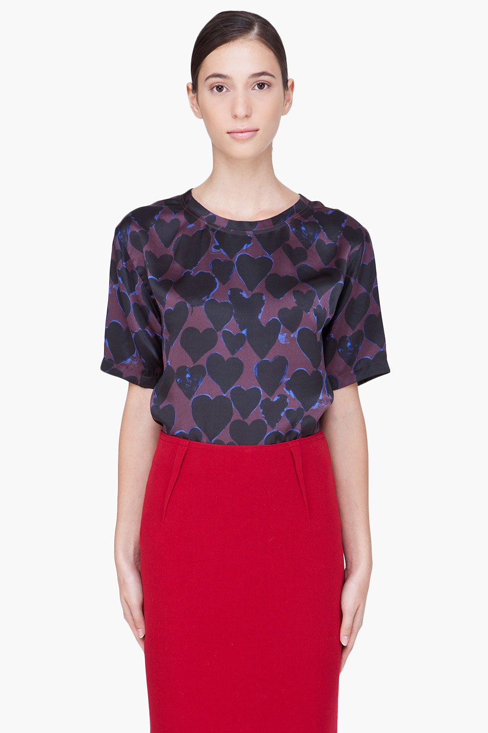 burgundy silk shirt