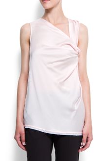 Mango Draped Top - Lyst