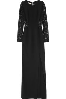 Michael Kors Stretch Wool Crepe And Lace Gown - Lyst