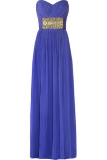 Notte By Marchesa Strapless Embellished Silkchiffon Gown - Lyst
