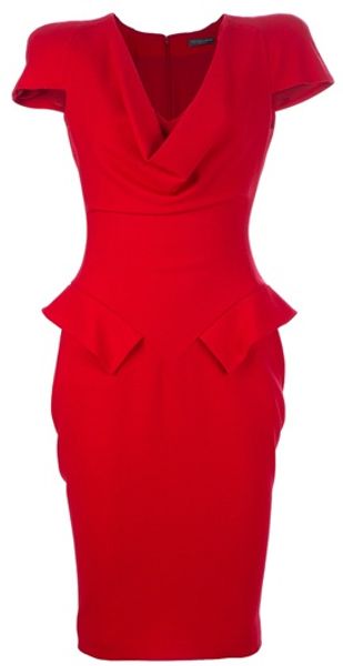 Alexander Mcqueen Archive Peplum Dress - Lyst