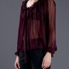 Alexander Mcqueen Pleated Blouse in Purple (burgundy) - Lyst