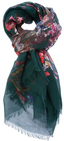 Alexander McQueen Floral Skull Scarf - Lyst