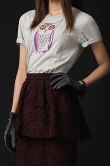 Burberry Prorsum Owl Detail Cotton Tshirt - Lyst