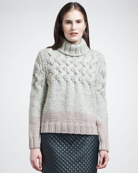 Chloé Chunky Turtleneck Sweater in Gray (pearl) - Lyst