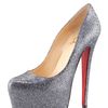 Christian Louboutin Daffodil Glitter Platform Pump in Silver - Lyst