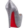Christian Louboutin Daffodil Glitter Platform Pump in Silver - Lyst
