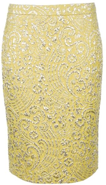 Dolce & Gabbana Embroidered Pencil Skirt - Lyst