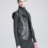 Donna Karan New York Distressed Leather Vest in Black - Lyst