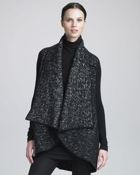Donna Karan New York Urban Tweed Vest in Black - Lyst