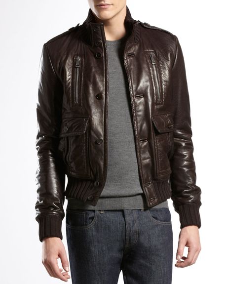 Gucci Bomber Jacket in Brown for Men - Lyst