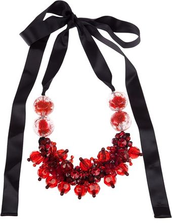Marni Beaded Ribbon Necklace - Lyst