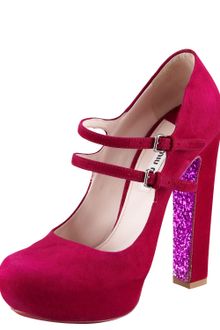 Miu Miu Suede Mary Jane Platform - Lyst