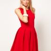 Oasis Scuba Skater Dress in Red - Lyst