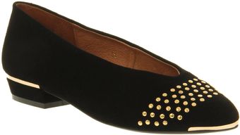 Office Electric Youth Black Suede Gold Studs - Lyst