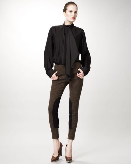Stella Mccartney Tweed Leggings in Brown (anthracite) - Lyst