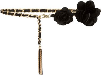 Zara Chain Belt with Flowers - Lyst