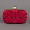 Alexander Mcqueen Crystal Studded Clutch in Red - Lyst