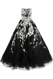 Marchesa Embroidered Silk Tulle Gown - Lyst
