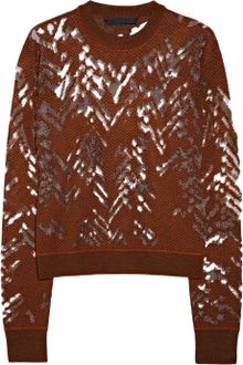Alexander Wang Mesh Burnout Effect Wool Blend Sweater - Lyst
