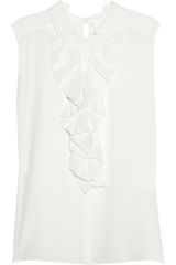 Chloé Ruffled Silk Crepe De Chine Top