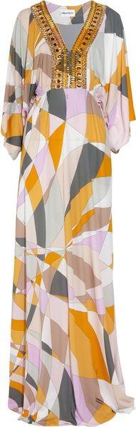 Emilio Pucci Printed Jerseycrepe Kaftan - Lyst