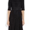 Lela Rose Patterned Woolblend Dress in Black - Lyst