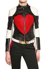 Moschino Heart and Peace Nappa Leather Jacket