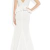 Nina Ricci Ruched Taffeta And Lace Gown in White - Lyst