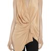 Alexander Wang Draped Washedsilk Crepe De Chine Top in Beige (khaki) - Lyst