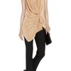 Alexander Wang Draped Washedsilk Crepe De Chine Top in Beige (khaki) - Lyst