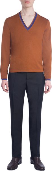 Balenciaga Contrast Trim Vneck Sweater - Lyst