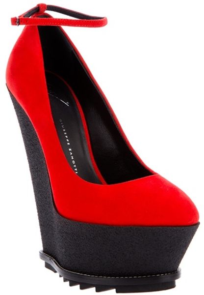 Giuseppe Zanotti Platform Wedge in Red - Lyst