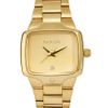 Nixon Gold Finish Square Face Bracelet Watch in Gold (yellowgold) - Lyst