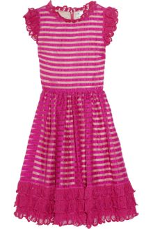 RED Valentino Ruffled Satin and Chiffon Dress - Lyst