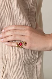 Alexander McQueen Spiral Twin Skull Ring - Lyst