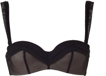 Chantal Thomass Black and Nude Draped Padded Encens Moi Bra - Lyst